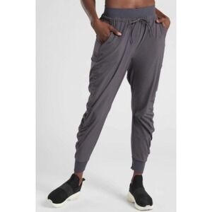 Athleta‎ Attitude Jogger Pants in Black Size 4 Ruched Side Activewear